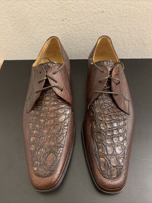 Kuwait Magnanni Alligator Shoes New Magnanni Crocodile 9613 Brown