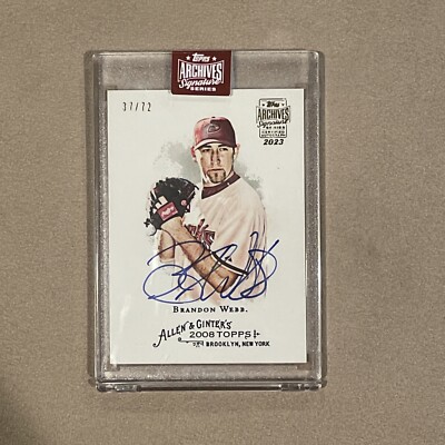 BRANDON WEBB Signed 2023 Topps Archives Signatures /72 On Card Autographed