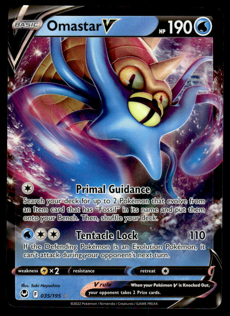 Pokemon TCG SWSH12: Silver Tempest #035/195 Omastar V NM