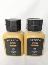 2pk- ARTEZA Acrylic Paint A104 Yellow Ochre 16.9 floz Opaque Quick-Drying