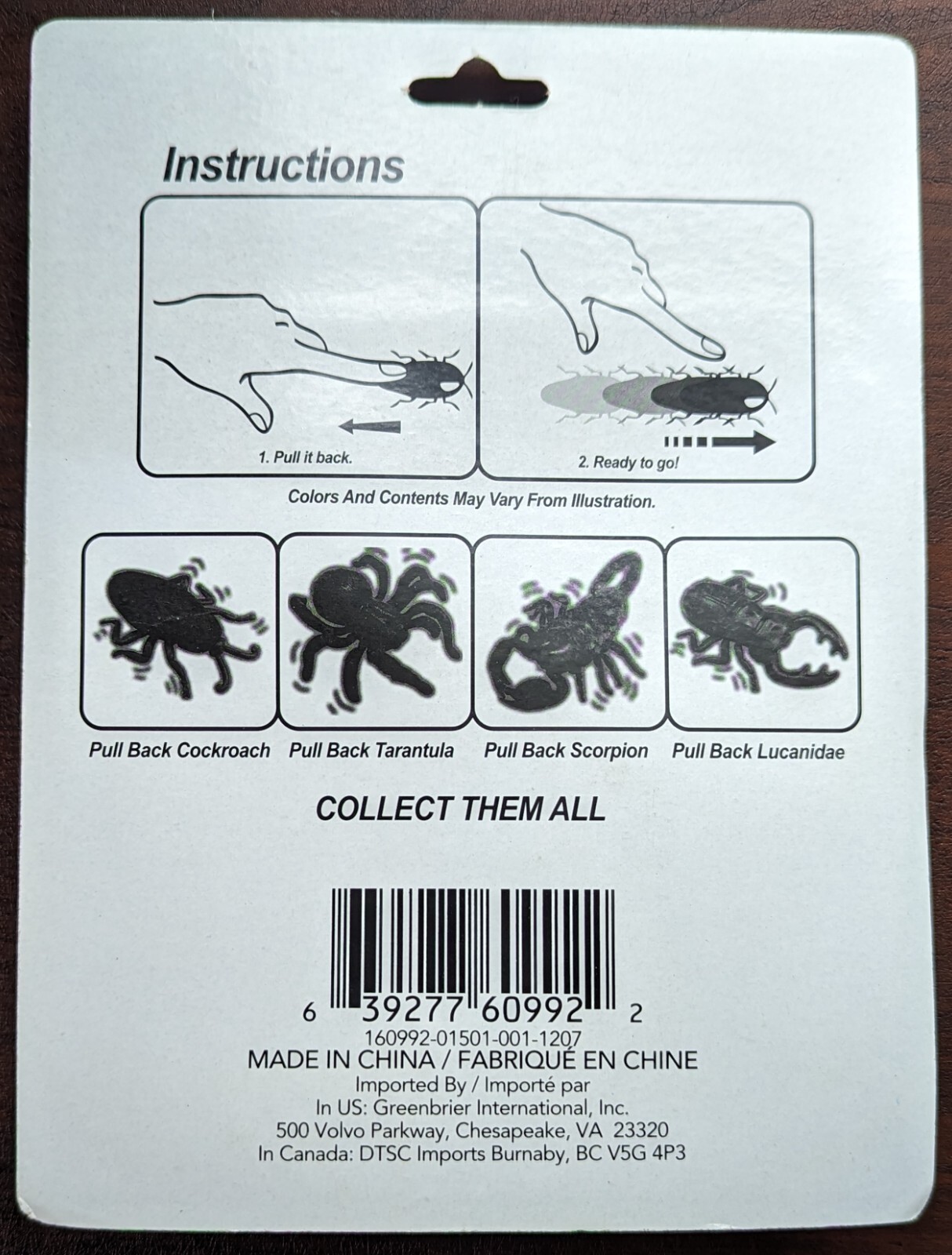 New Greenbrier International Pull Back Bug Cockroach, Original ...