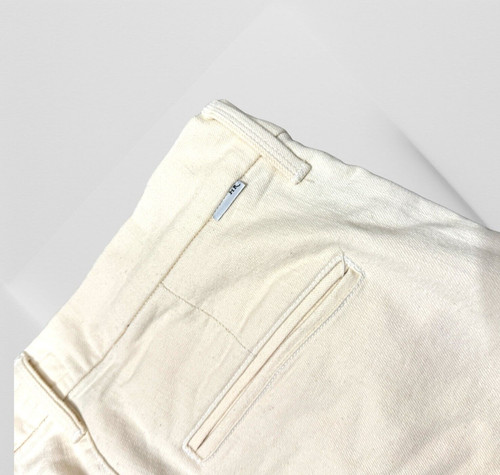 Mother Denim Mens Mr Chaser Chino Denim Fray in Ivory Tooth & Nail Jeans 33x27.5