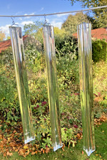 3 X 30CM - LONG TRIANGULAR SHAPED SOLID CLEAR GLASS - CHANDELIER PENDANTS
