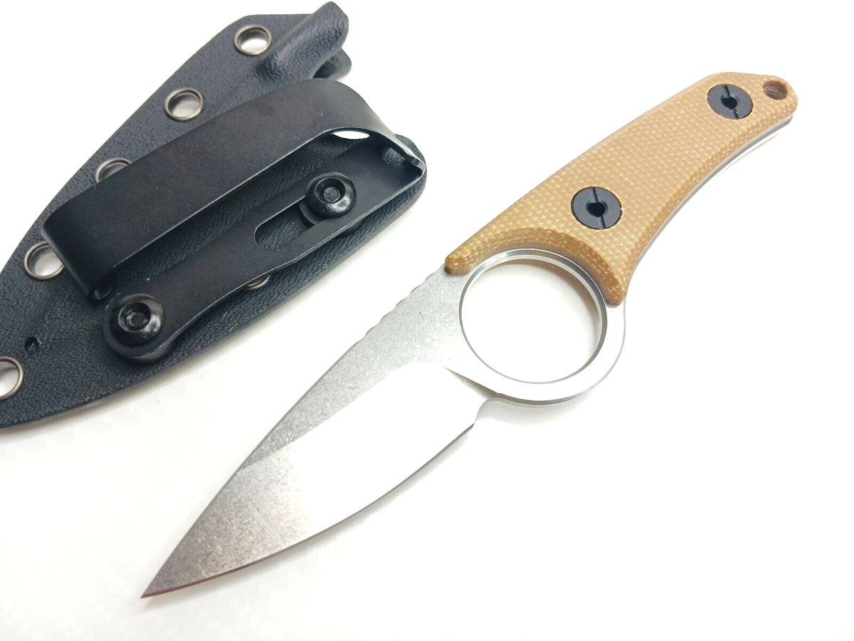 Sandvik 14C28N Micarta Full Tang Fixed Blade Knife Horizontal