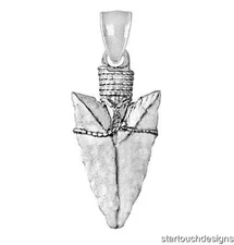 New 14k White Gold Arrowhead Pendant
