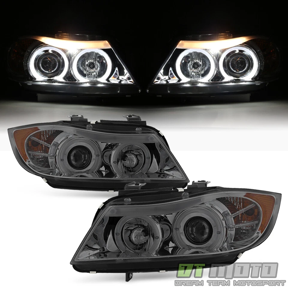 Faros proyectores LED Smoke 2006 2007 2008 BMW E90 serie 3 sedán 4 puertas Foto 2 de 4