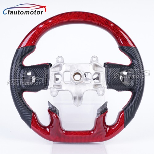 Red Carbon Fiber LED Steering Wheel for 2019+ Dodge RAM 1500 Rebel TRX No Heated - Picture 3 of 10