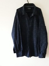 CONNOR Dress Shirt Mens Size 2XL Button Long Sleeves Navy Slim Fit