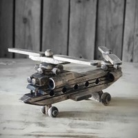 Vintage Flugzeug 28X20X14 Cm Flieger Holz Holzflugzeug Doppeldecker Handarbeit