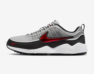 Nike Air Zoom Spiridon Metallic Silver and Sport Red Mens 7M-15M HF9117-001