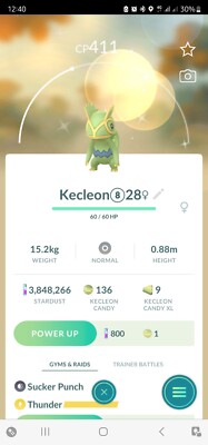 Shiny Kecleon Pokemon Tr@de Go