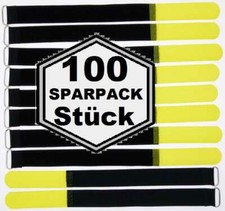 100 x Cable Ties Hook and Loop 30cm x 25mm Yellow Hook and Loop Hook and Loop Cable Ties