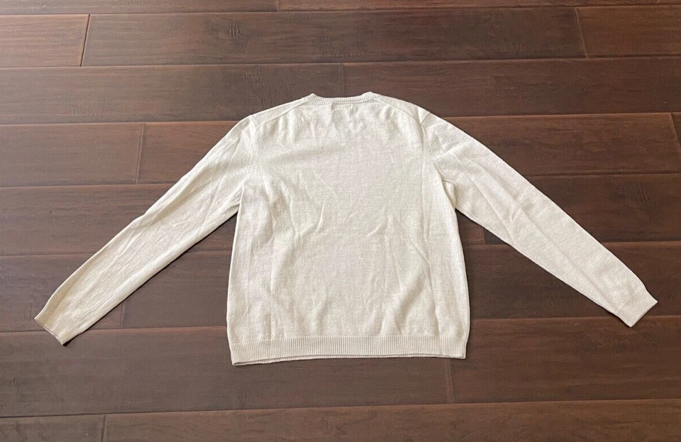 Banana Republic 女式米色超细意大利美利奴羊毛毛衣,尺寸 L — 第 2/4 张图片