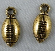 200pcs Gold Color Football Charms Pendants Jewelry DIY 15.5x7x3mm 14124-2