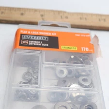 (170-Pk) Everbilt Flat and Lock Washer Kit Stainless Steel 803274