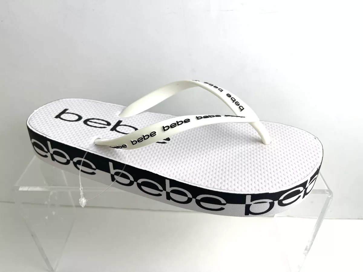 Bebe platform cheap flip flops