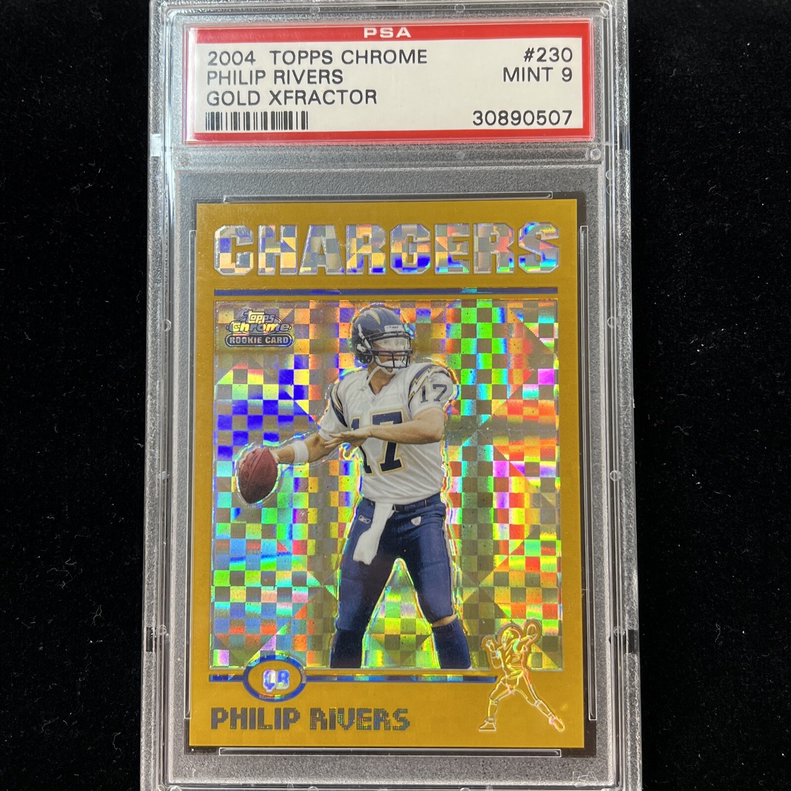 2004 Topps Chrome Gold XFractor Philip Rivers Rookie 175/279 Refractor PSA 9