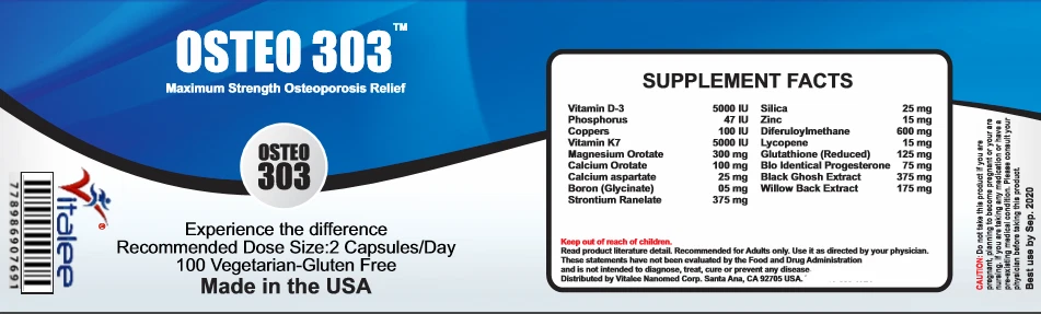 Osteo 303-Arthritis, Osteoporosis Pain Relief Pack (3 bottle 60 cnt) - Image 2 of 4