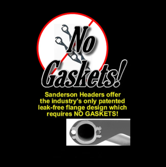 Buick V6 Shorty 1927 1948 cabezales de escape de acero liso Sanderson BS1-P Foto 3 de 3