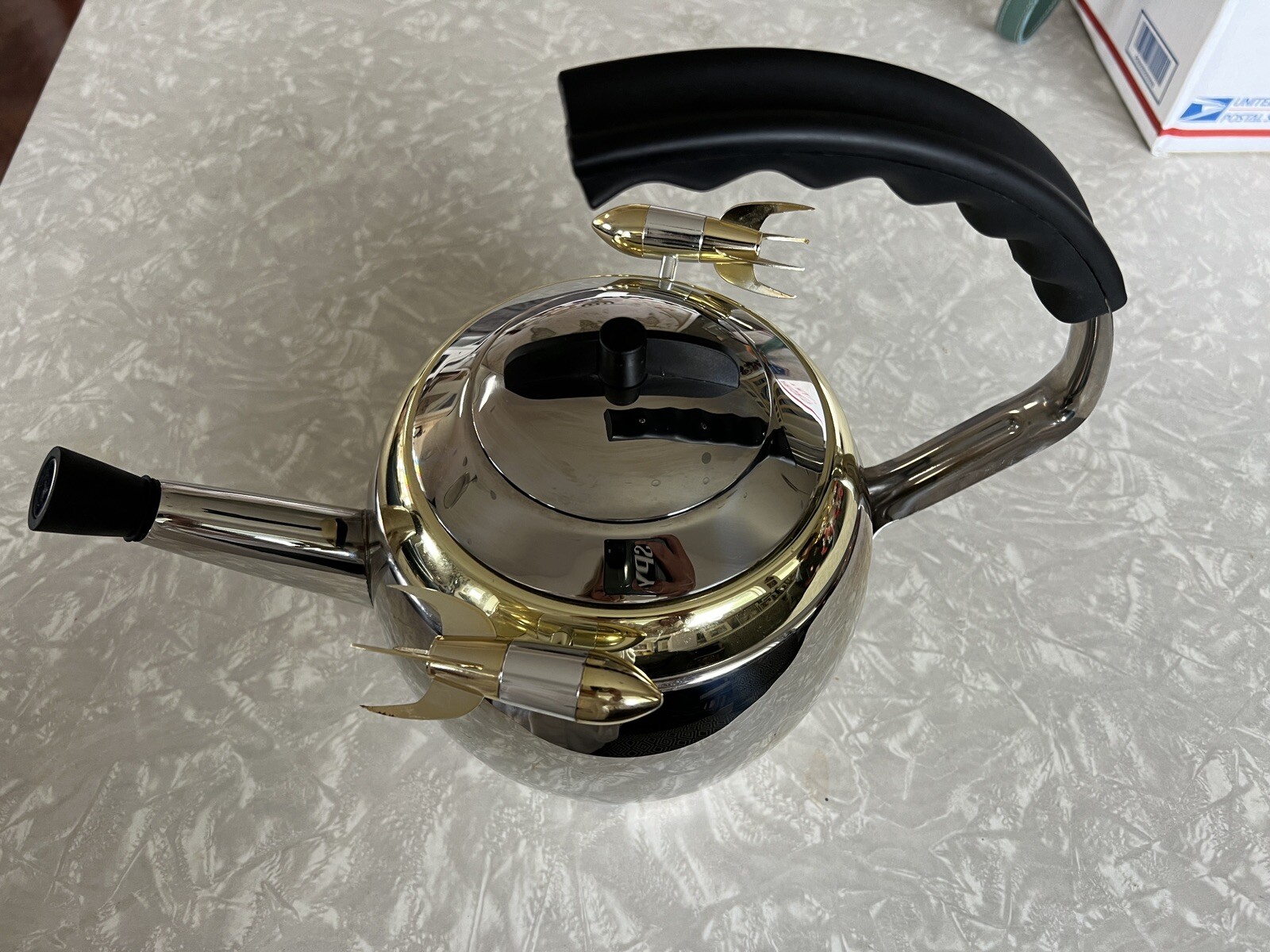 RARE VINTAGE KAMENSTEIN SPINNING ROCKET TEA KETTLE w BOX Barely Used