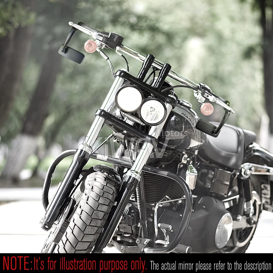 Espejos retrovisores de extremo de barra de peso pesado clásicos rectangulares negros para Harley XG Street Foto 4 de 4