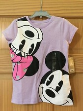 NWT Disney Store Minnie and Mickey Mouse Girls T Shirt Tee Lilac