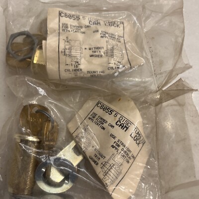 Lot Of 2 New National Cabinet Locks C8055   5 Disc Tumbler CAM Lock