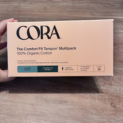 CORA COMFORT FIT TAMPONS MULTIPACK 13 SUPER & 16 SUPER+ Open Box, Sealed Tampons
