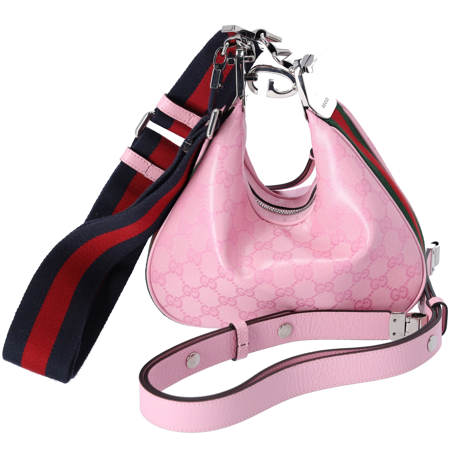 Petit sac à bandoulière GUCCI Attache 699409 rose GG sangle multicolore