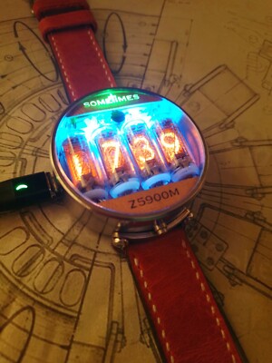 NIXIE TUBE WATCH 4X / Old School / Premium Leather / Handmade customized