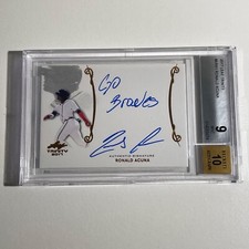 RONALD ACUNA JR - 2017 Leaf Trinity AUTO with Inscription - BGS 9 / 10!!🔥🔥🔥