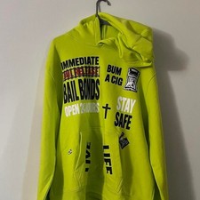 Rta Men's Yellow and Green Hoodie