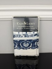 Vintage Ralph Lauren JONQUIL BLUE White Porcelain Tamarind Standard Pillowcases