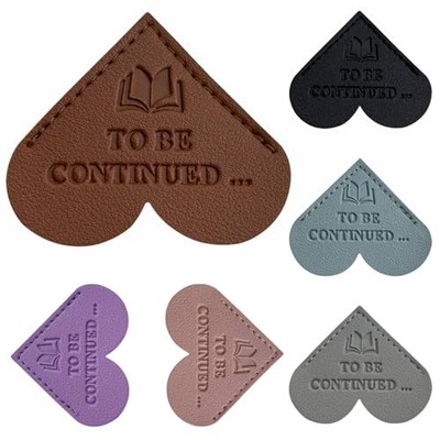 6 Pcs Leather Heart Shaped Bookmarks, to BE Continued ... Book Markers for Men 