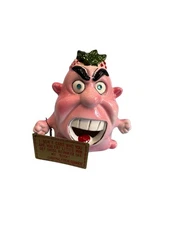 Kreiss Psycho Ceramics Pink Christmas Figure w/ Tag & Woolworth’s Label 1960s