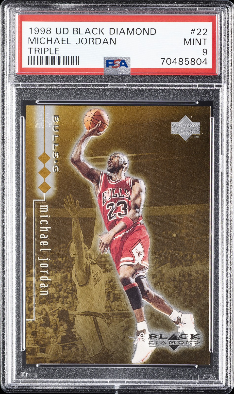 1998 UD BLACK DIAMOND TRIPLE #22 MICHAEL JORDAN 840/1500 PSA 9