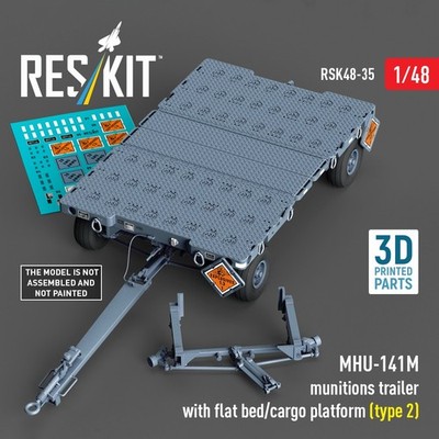 MHU-141M trailer with flat bed/cargo platform (type 2)  1/48 ResKit RSK48-0035