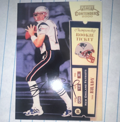 2000 Playoff Contenders Tom Brady Rookie Ticket RC Auto #144 Patriots /100