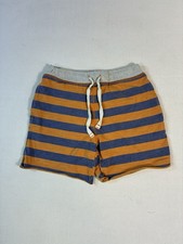 Mini Boden Boys 10y Striped Shorts Blue Orange White Jersey Knit Baggies