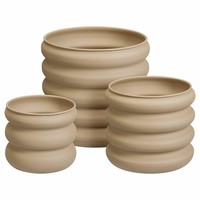 Howhomely ÜBertopf Blumentopf Beige 3Er Set Pflanzgefäß FüR Garten Aus Metall