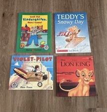 Set Of 4 Children’s Books Lion King Is Hardcover Violet The Pilot Teddy Snow Day
