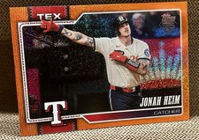 2026 Topps Jonah Heim Orange Glitter /25 Rangers Rare Serial Numbered 17/25