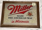 Vintage Miller High Life Beer Made the American Way Sign 23”x17” Bar Mirror Rare
