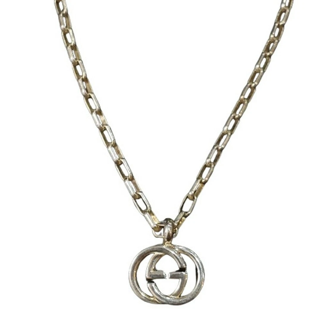 Gucci Double G Collier Argent AG925 Sv925 Accessoire Bijoux Homme Occasion NE51 0