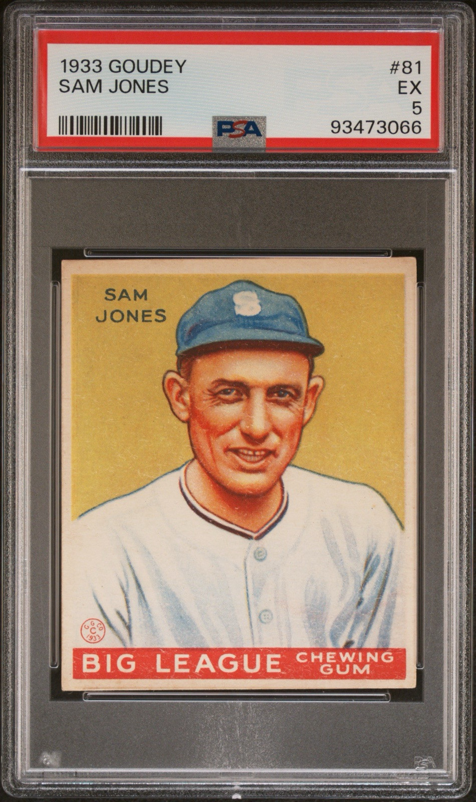 1933 Goudey Sam Jones #81 PSA 5 EX Chicago White Sox Big League Chewing Gum