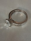Cubic Zirconia Faceted Primcess Cut 925 Sterling Silver Ring Stamped Size 8 Y2k — photo 3