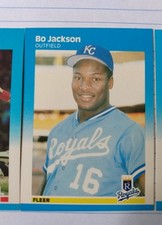 Fleer 1987 Bo Jackson Rookie #369 Kansas City Royals ~Weird Angle Cut Error Card. rookie card picture
