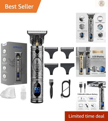 Professional Cordless Hair Clippers & Beard Trimmer with LCD Display for Men