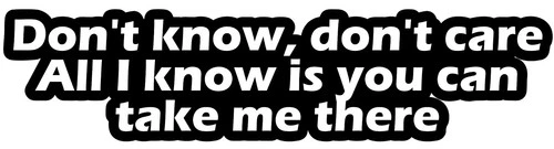 Slide Away Don't Know Don't Care Oasis Lyrics Self Adhesive Sticker