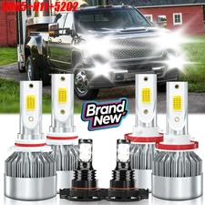 For GMC Sierra 2007-2013 LED Headlight Hi/Low Beam Fog Light Bulb Bright White